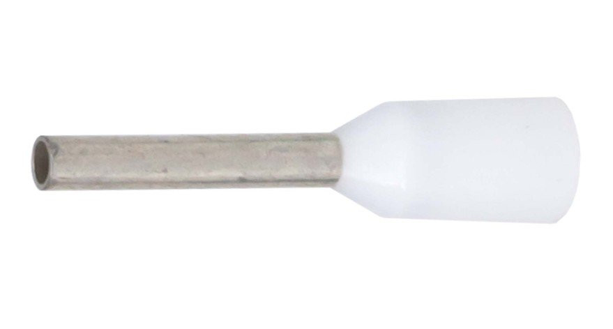 Наконечник-гильза НШВИ 0.5-10, белый (100 шт) (IF0.5-10WT) Наконечник-гильза с изолированным фланцем