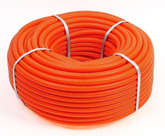 Труба ПНД легкая D32, оранжевая (20132-OR) Труба гофрированная, с зондом