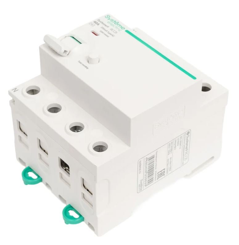 Systeme9 ВДТ 4P 80A 300мА Тип-A 400В (S9R24480) Выключатель дифференциального тока (УЗО)