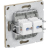 Розетка RJ-45 KANT 6А двойная ванильный марципан (7015674) Розетка компьютерная без шторки