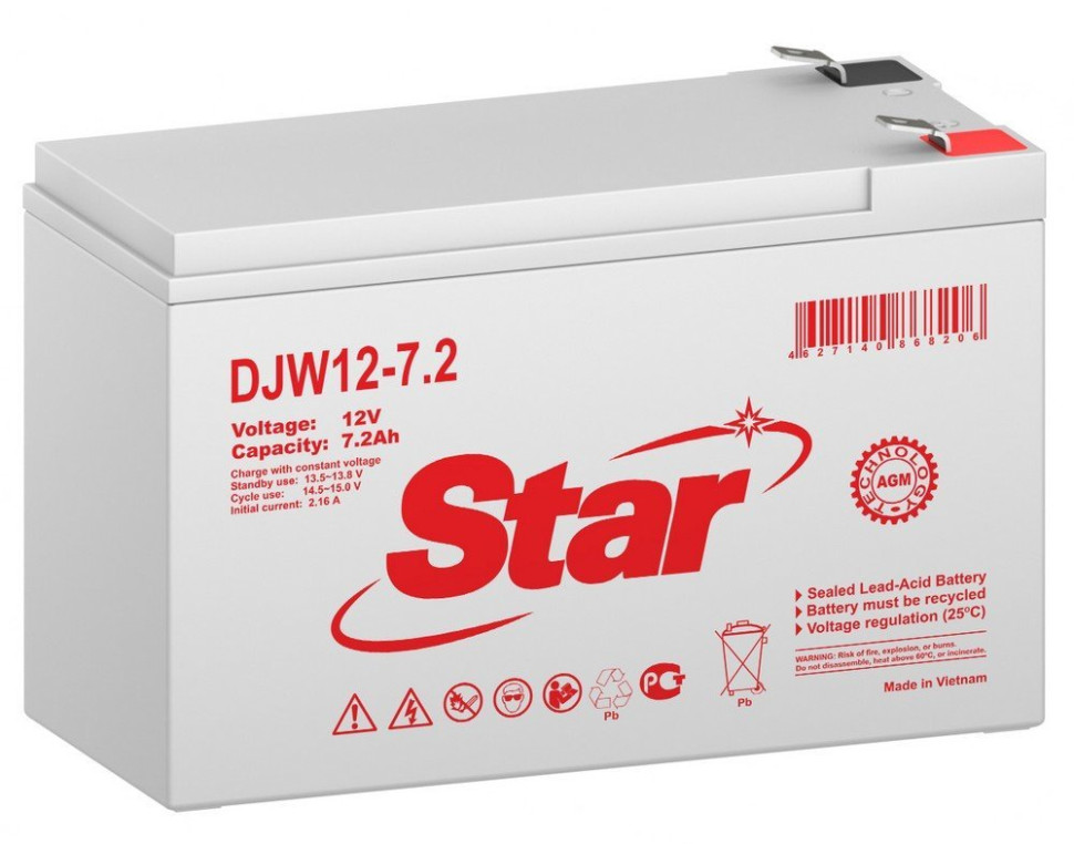 STAR DJW12-7.2 Аккумулятор герметичный свинцово-кислотный