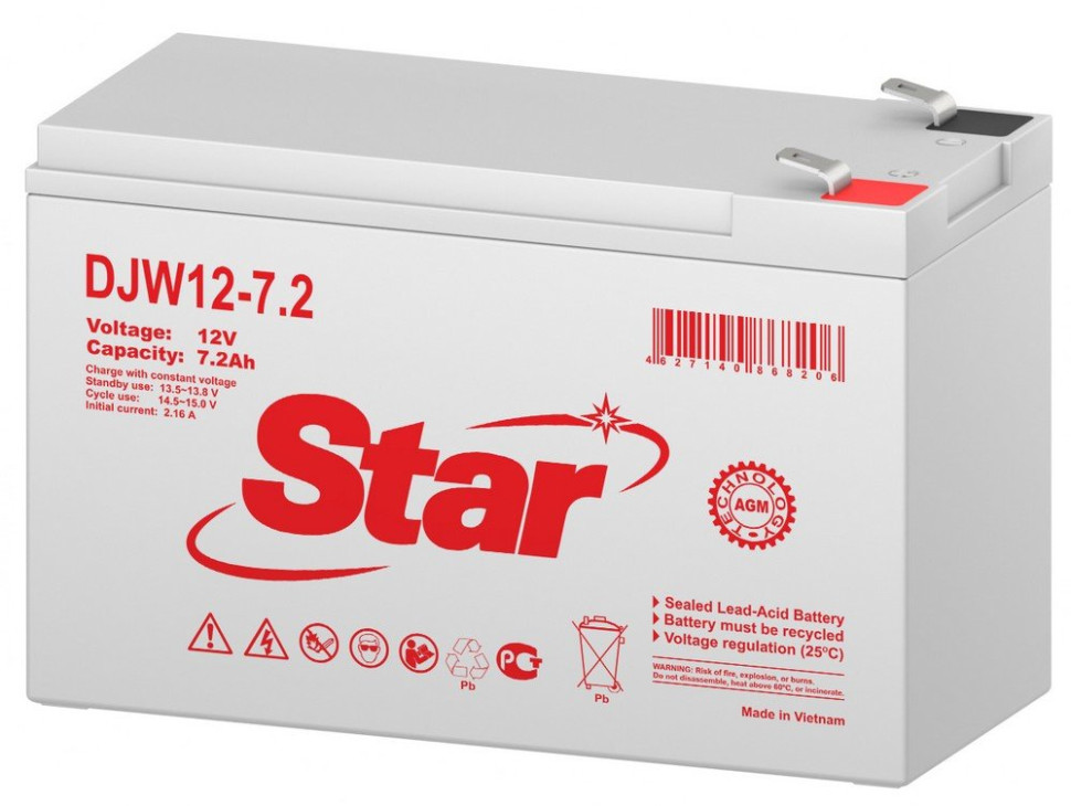 STAR DJW12-7.2 Аккумулятор герметичный свинцово-кислотный