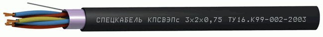 КПСВЭПс 1х2х0,75 (Спецкабель) Кабель симметричный для систем сигнализации управления, одиночной прокладки