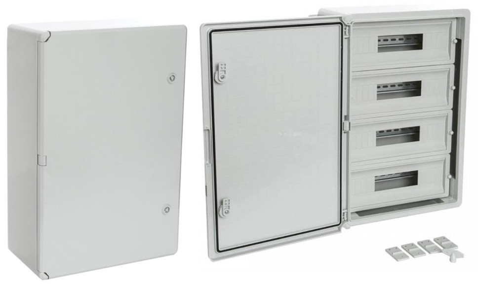ЩРН-60 IP65 Корпус пластиковый распределительный серая дверь 600х400х200 (PR08.26501) Корпус пластиковый