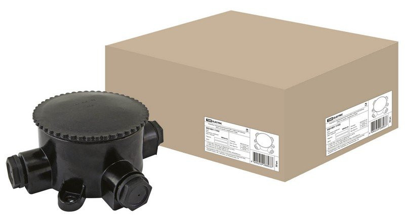 КЭМ 2-660-4 ОП D95мм IP65, 4-х рожковая (карболит) TDM (SQ1401-1102) Коробка электромонтажная